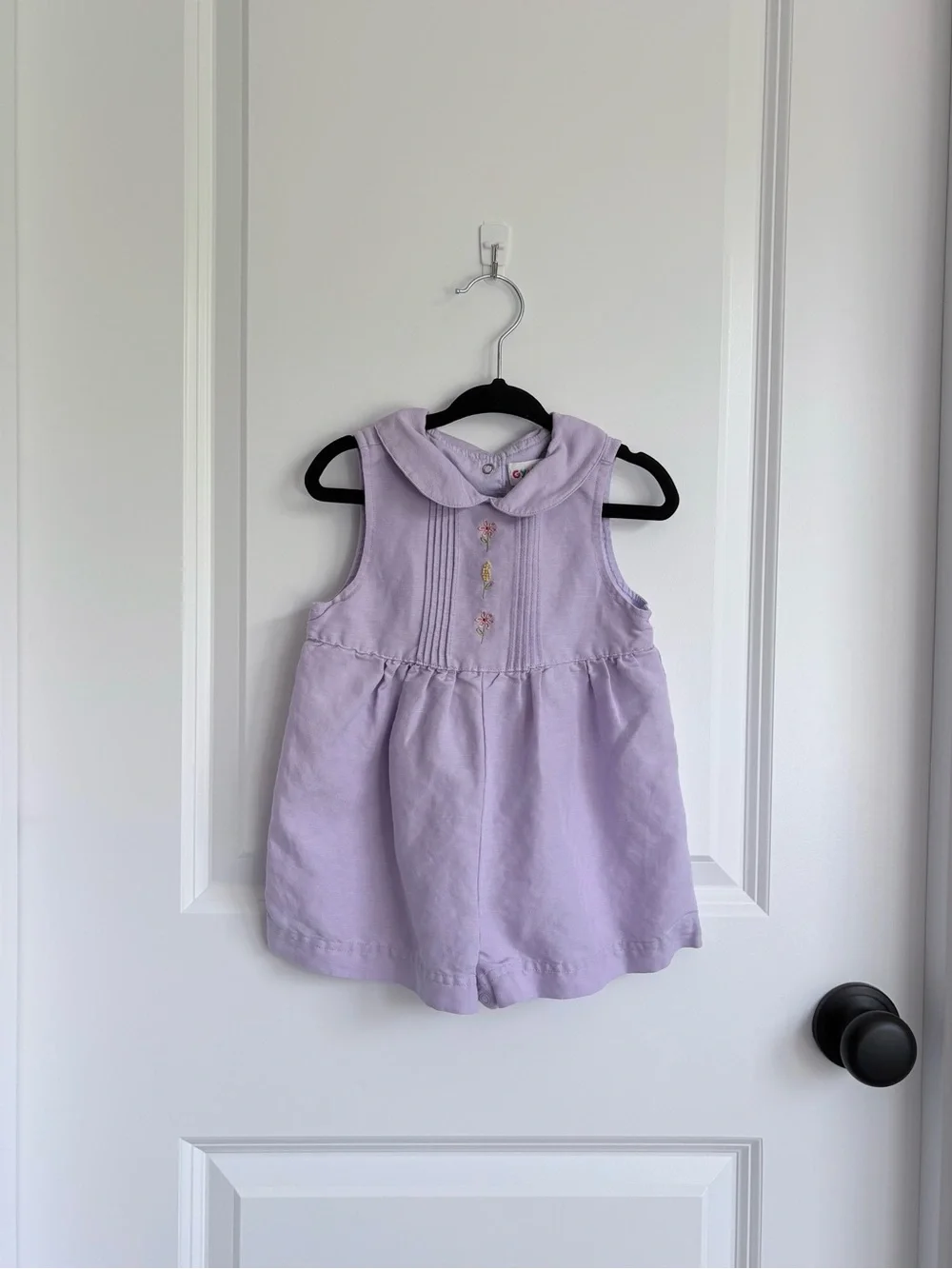 🌈Gymboree Vintage Rainbow Tag Purple Linen Romper *RARE*